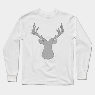 Deer - geometric pattern - gray and white. Long Sleeve T-Shirt